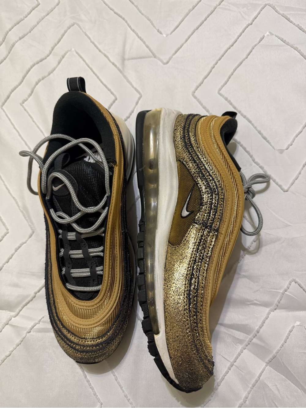 Nike Gold and Black Air Max 97 Sneakers
